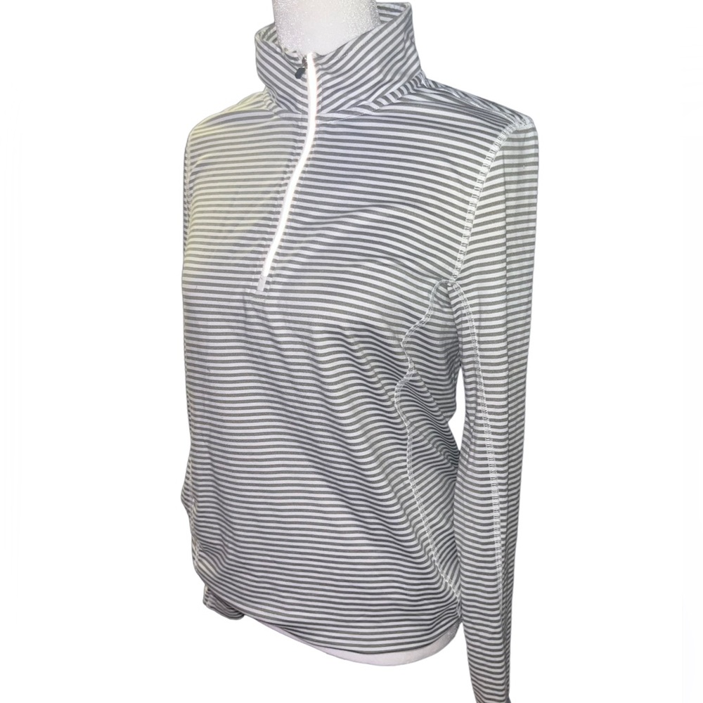 Joe Fresh Striped Quater-Zip Sweater - Women